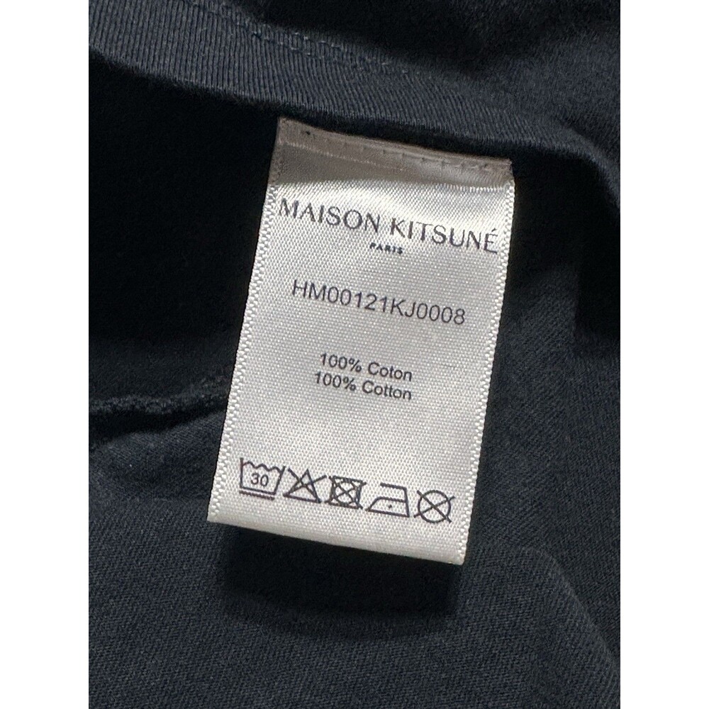 Maison Kitsune Shirt Short Sleeve Mens Small Black Paris Neon Logo - Picture 6 of 8